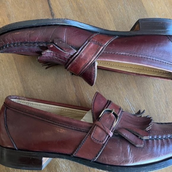 Cole Haan Brown Leather Kiltie Buckled Loafer Shoe Size 8.5C Made In USA‎ Red main image 5